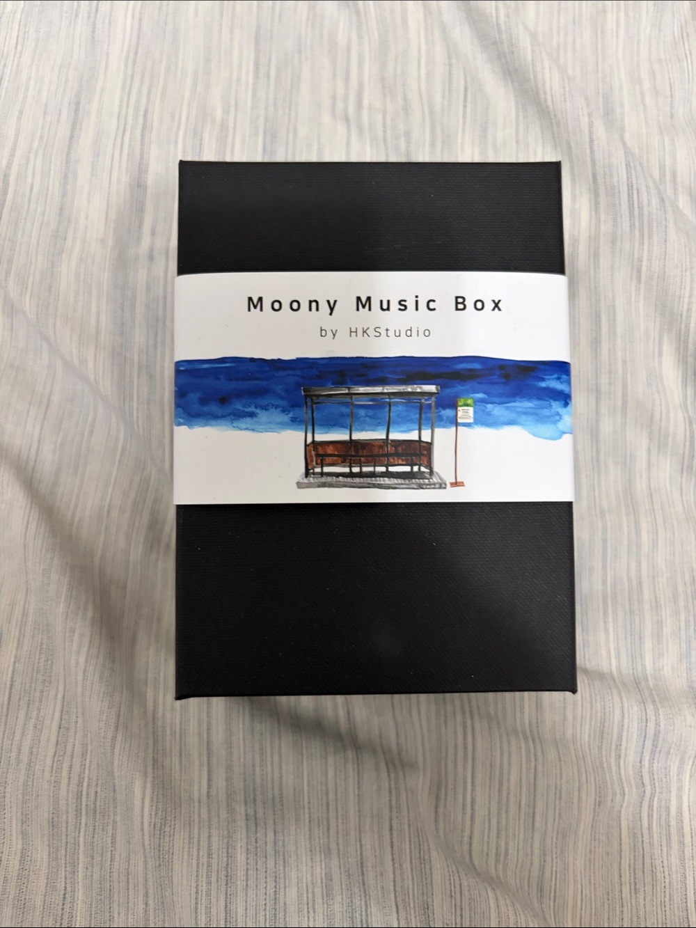 BTS- Spring Day music HKStudio Moony Music Box — Black with Blue Accent